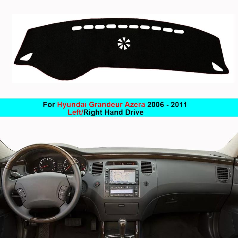 

2 слоя автомобильного коврика на приборную панель для Hyundai Grandeur Azera 2006 - 2011 LHD RHD коврик для приборной панели накладка на приборную панель анти-УФ LHD Black