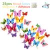 New 12/24pcs 3D Butterfly Wall Stickers Home Christmas Wedding Decoration Photography Props Magnetic Refrigerator Magnets