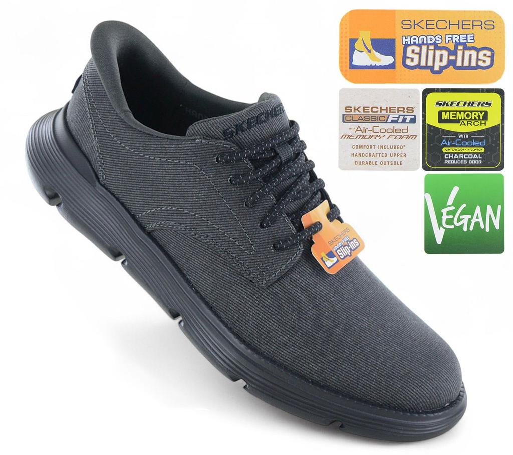 Skechers Slip-ins Garza - Pánské tenisky Slip-On boty Černé 205352-BLK ORIGINÁL