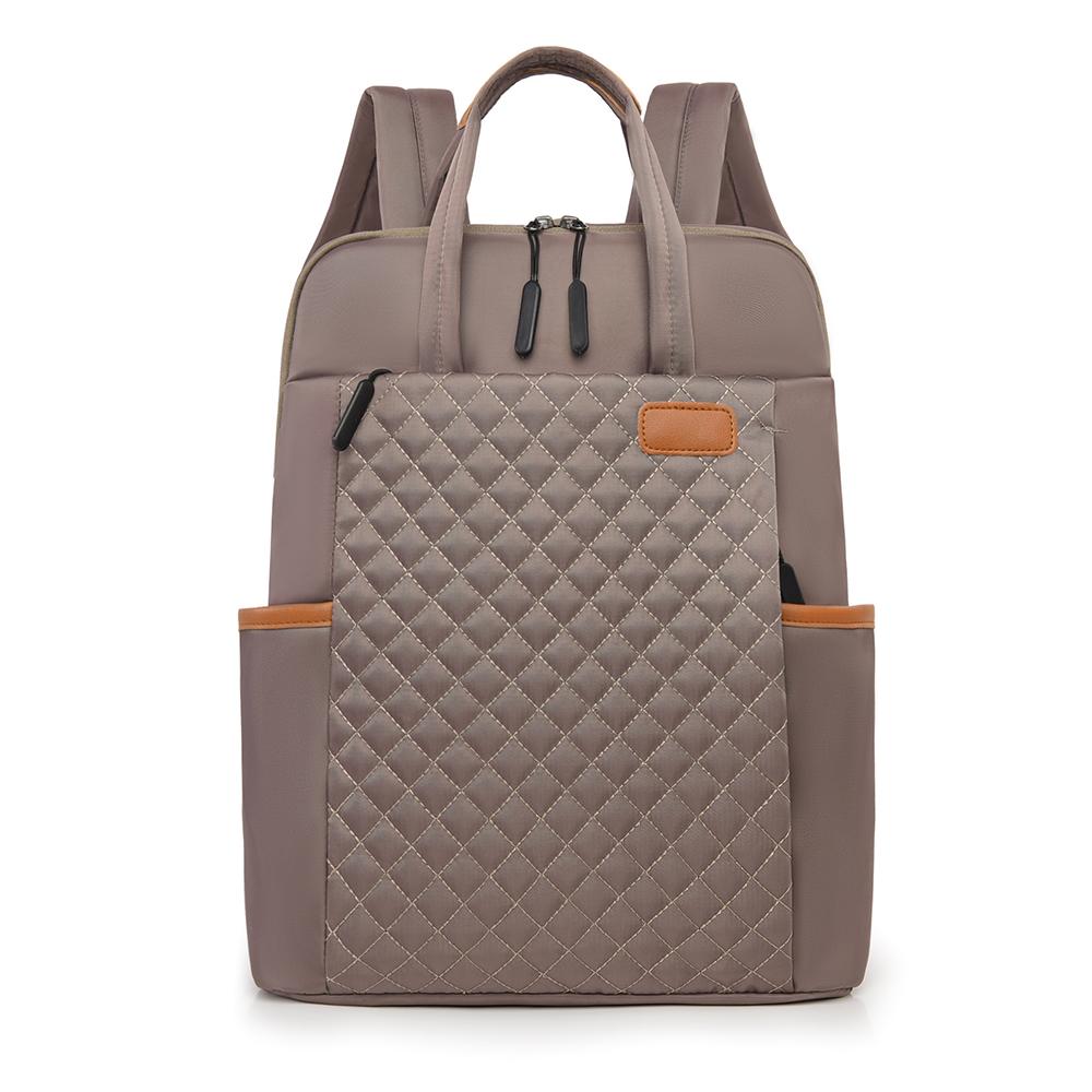 Женский рюкзак большой вместимости с ромбовидной сеткой для деловых поездок и колледжа многофункциональная сумка-мессенджер для ноутбука хаки 1990₽