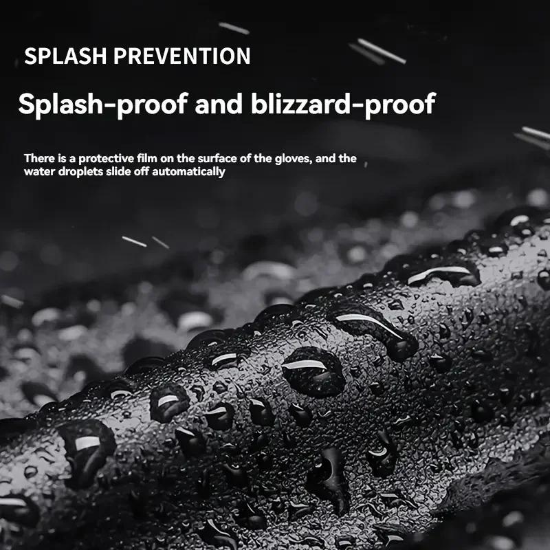 Winter Warm Gloves Windproof Warm Leather Gloves Waterproof Touchscreen Anti Slip Plush Lining Cycling Running Ski Gloves
