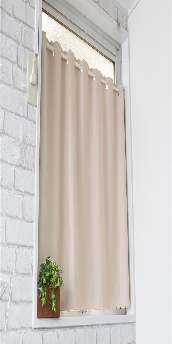 

магазин ткани Nunoya Кафе-занавеска для маленьких и утепляющих 1 ширина света 50 см x длина 130 см окон, теплозащитная [Бежевый [Уровень блокировки] [1 панель]] бежевый