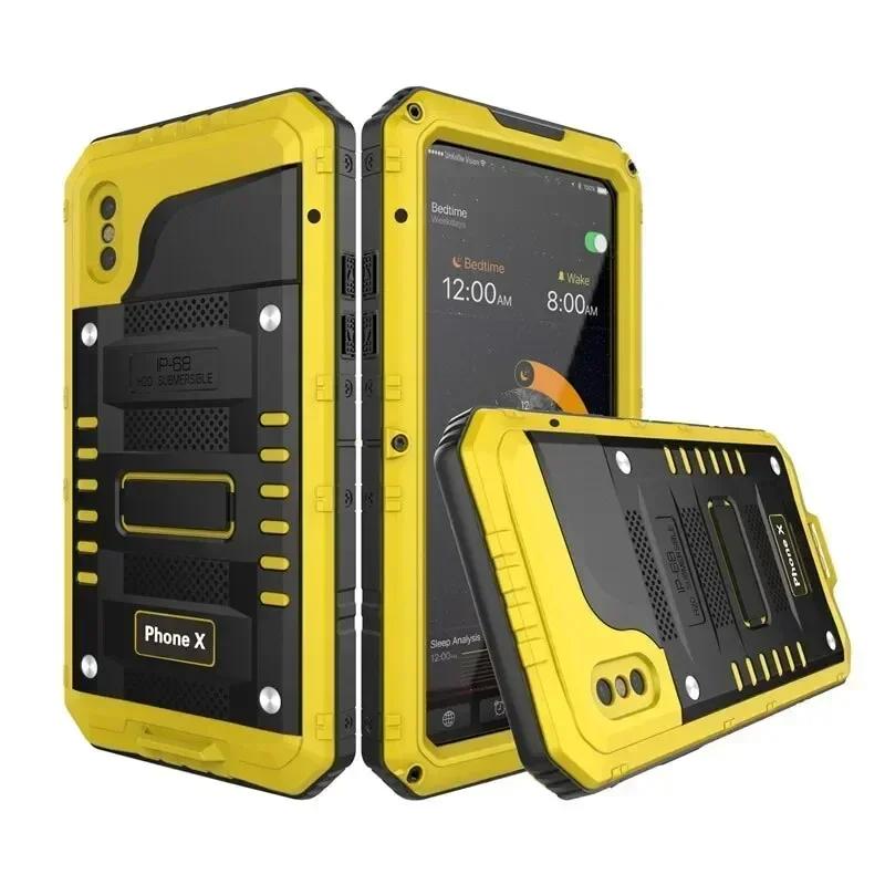 IP68 Vanntett Heavy Duty Armor Aluminium Metal Telefonveske Støtsikkert deksel for iPhone 15 14 13 12 11 Pro Max XS XR 8 7 Plus SE3