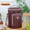 Round Insulated Oxford Cloth Lunch Bag - Aluminum Foil Lined Handbag for Students & Office Workers