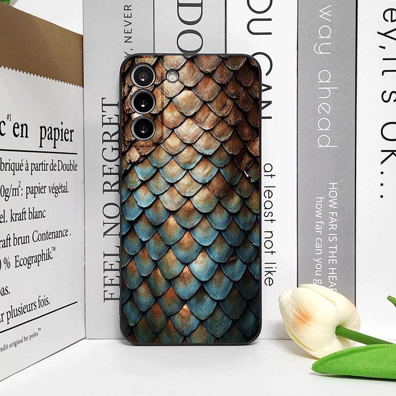 Creative Black Golden Scale Texture Printed Phone Case for OPPO Realme 14 Pro Plus 13 12 Lite 11 10 Pro+ X7PRO Ultra Soft Cover