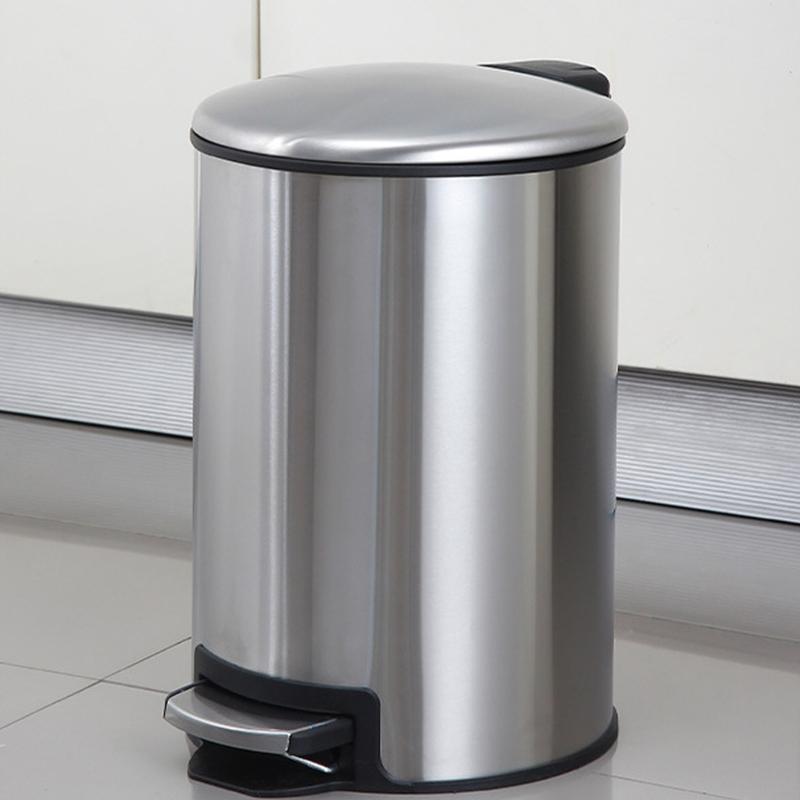 304 Stainless Steel Waste Bin with Slow Close Technology Foot Pedal and 90 Degree Lid Stay for Easy Cleaning