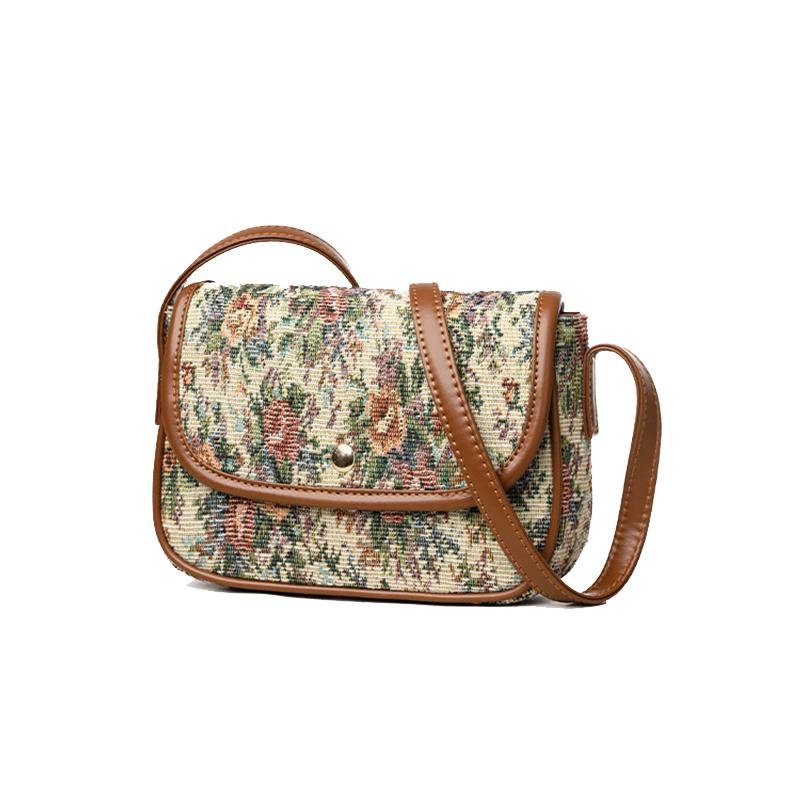 Yogodlns Hochwertige Damen Umhängetaschen Neue Retro Blumen Messenger Bags Damen Ein-Schulter Kleine Quadratische Taschen