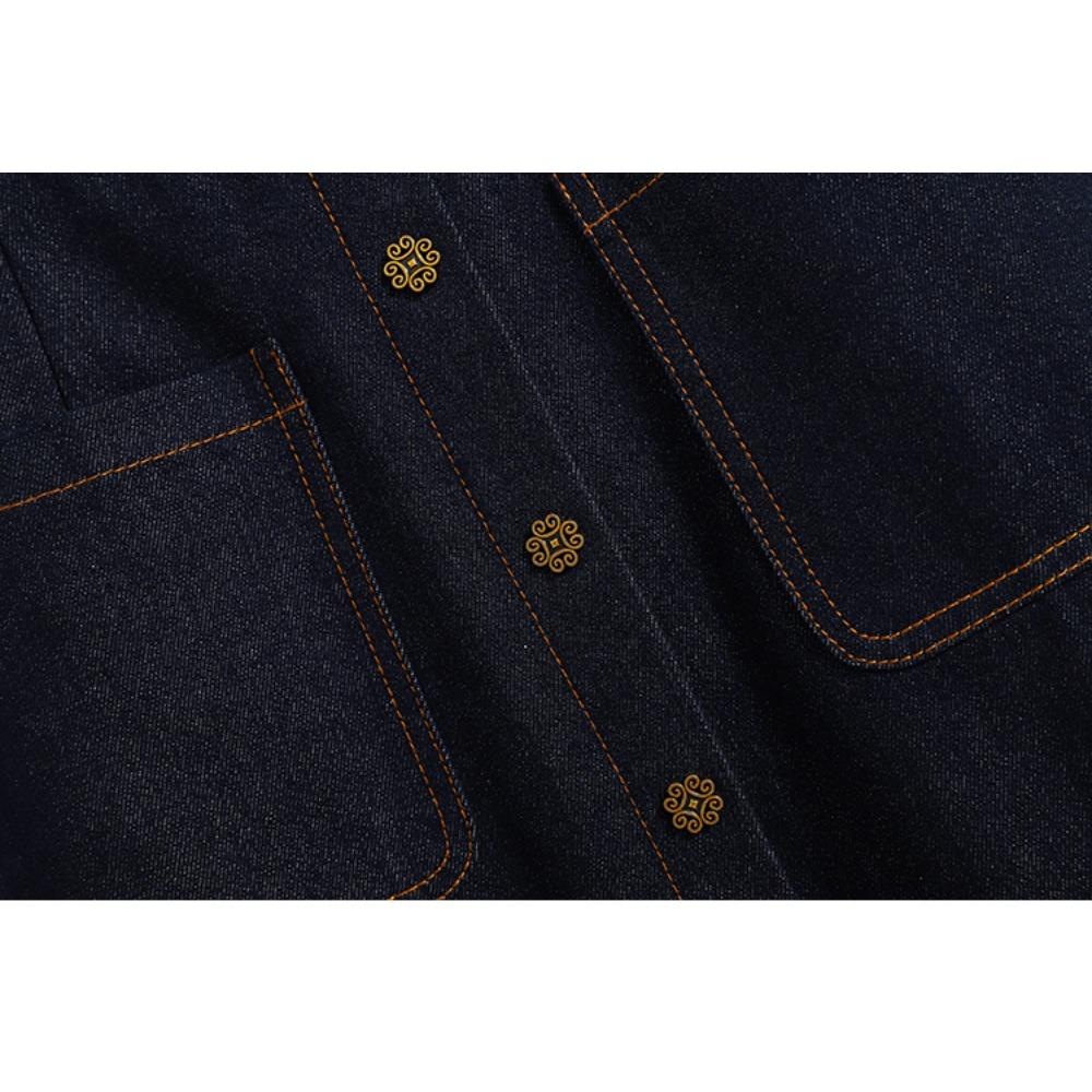 Dimanaf Fuste denim elastice Plus Size 2025, linie A, fustă lejeră, talie înaltă, Vintage Maxi