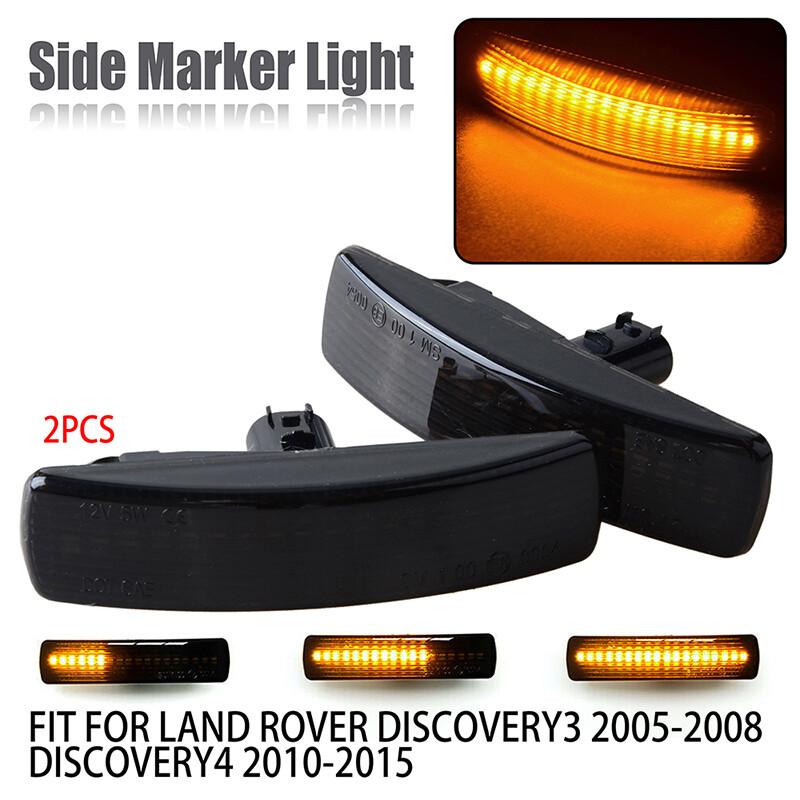 Fits 06-13 Land Rover Range Rover Sport L320 Smoked Amber LED Side Marker Lights