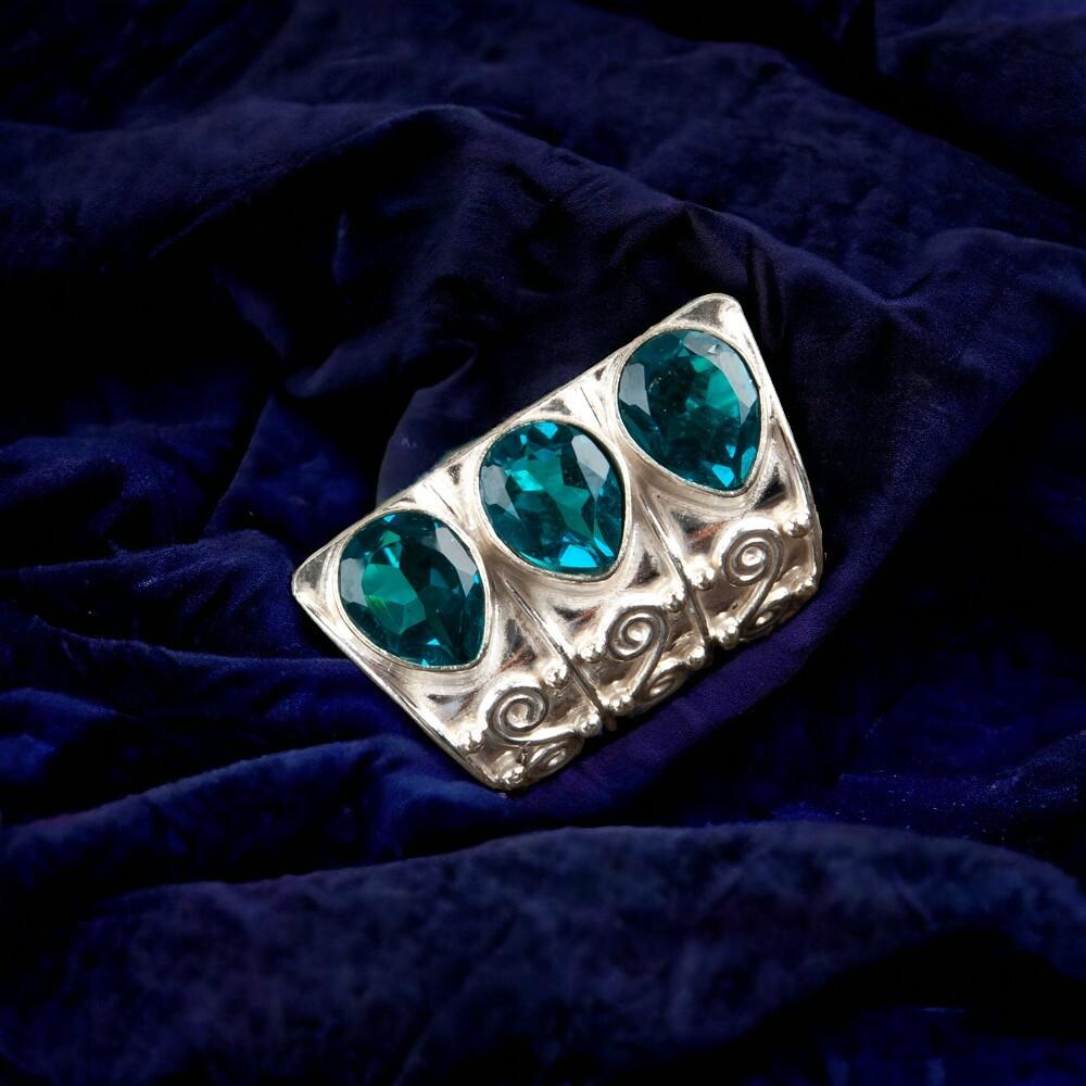 Apatit Drahokam 925 Sterlingové Stříbro Šperky Ručně Vyráběný Výrazný Prsten Pro Ni RR-20-4