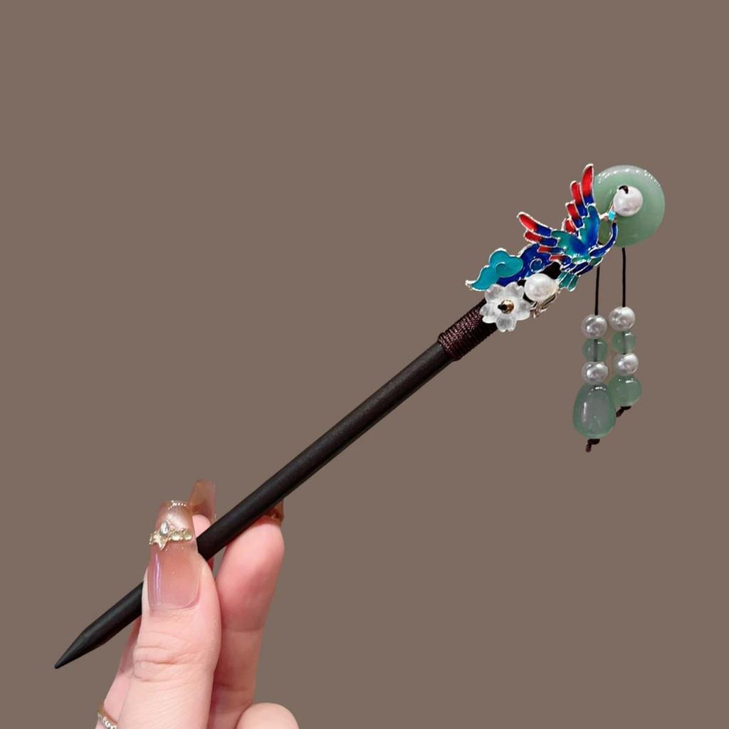 2026 Retro Tassel Wood Hairpin for Hanfu & Qipao
