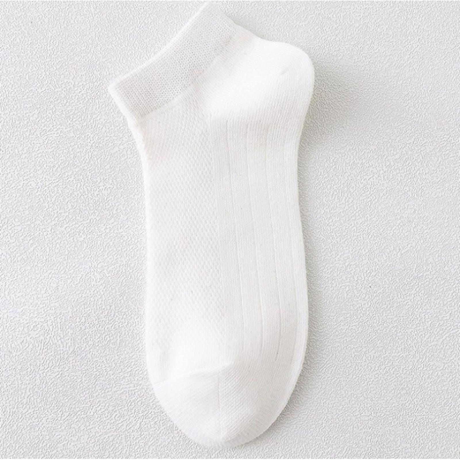 

Men s Sweat Absorbing Thin Breathable Mesh Sports Socks One Size білий