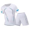 2 Pcs Men's Mesh Breathable Quick-drying Sports Suit Loose Plus Size Running Fitness Mountaineering Casual Short-sleeved Shorts