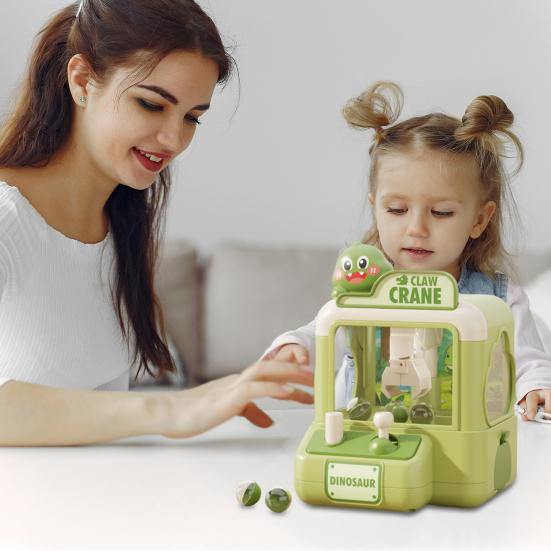 Kids Claw Machine Toy Dinosaur Duck Cartoon Grab Ball Game for Toddlers Fun Candy Claw Crane with Easy Controls