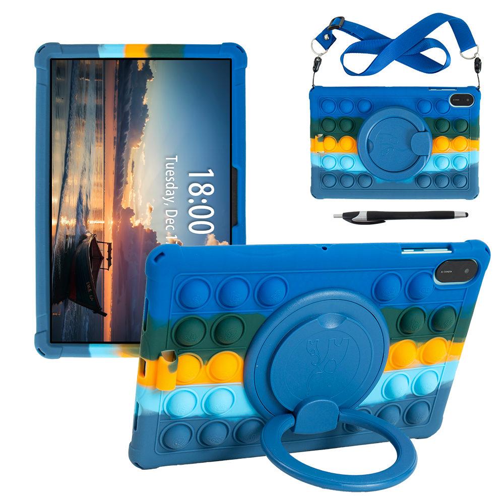 For Honor Pad X8A Case, Bubble Pop Rotating Soft Silicone Case For Honor Pad X9 X8A 11 inch Kids Safe Tablet Stand Cover