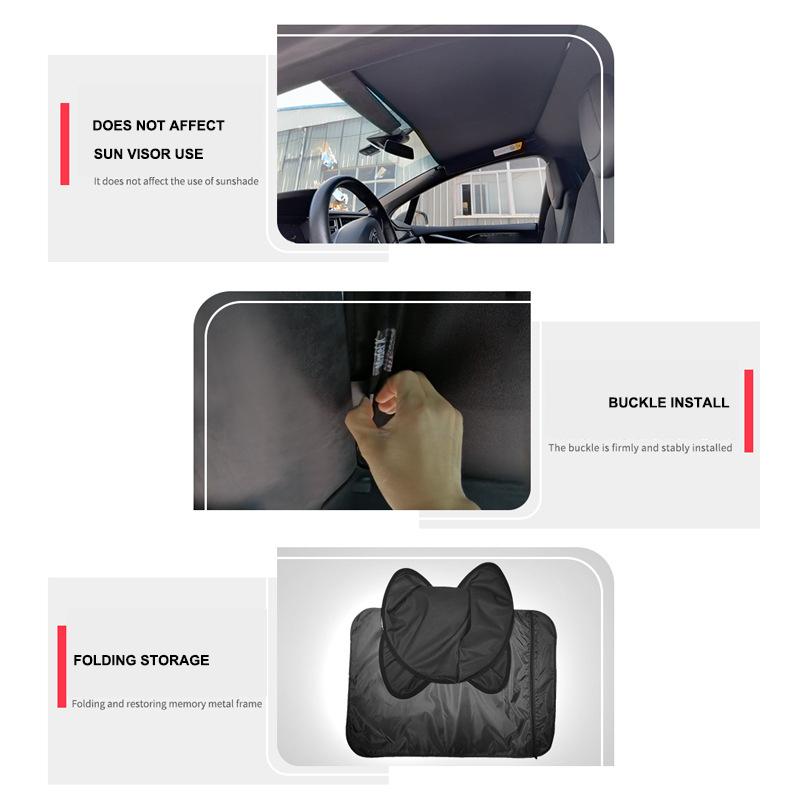 For Tesla Model X 2024 Front Rear Shield Glass Roof Sunshade Skylight Mesh Net Sunroof Blind Shading ModelX Sun Shades Visor