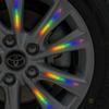 4 Pezzi Adesivo Universale Riflettente per Bordo Cerchio, Strisce Decorative di Sicurezza Notturna per Ruota Auto, Adesivi Riflettenti con Logo Sportivo