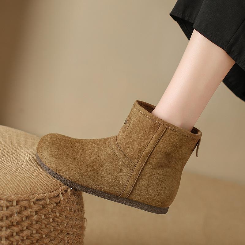 Short boots women's new early autumn thin suede Maillard boots women's retro flat-bottomed Martin boots