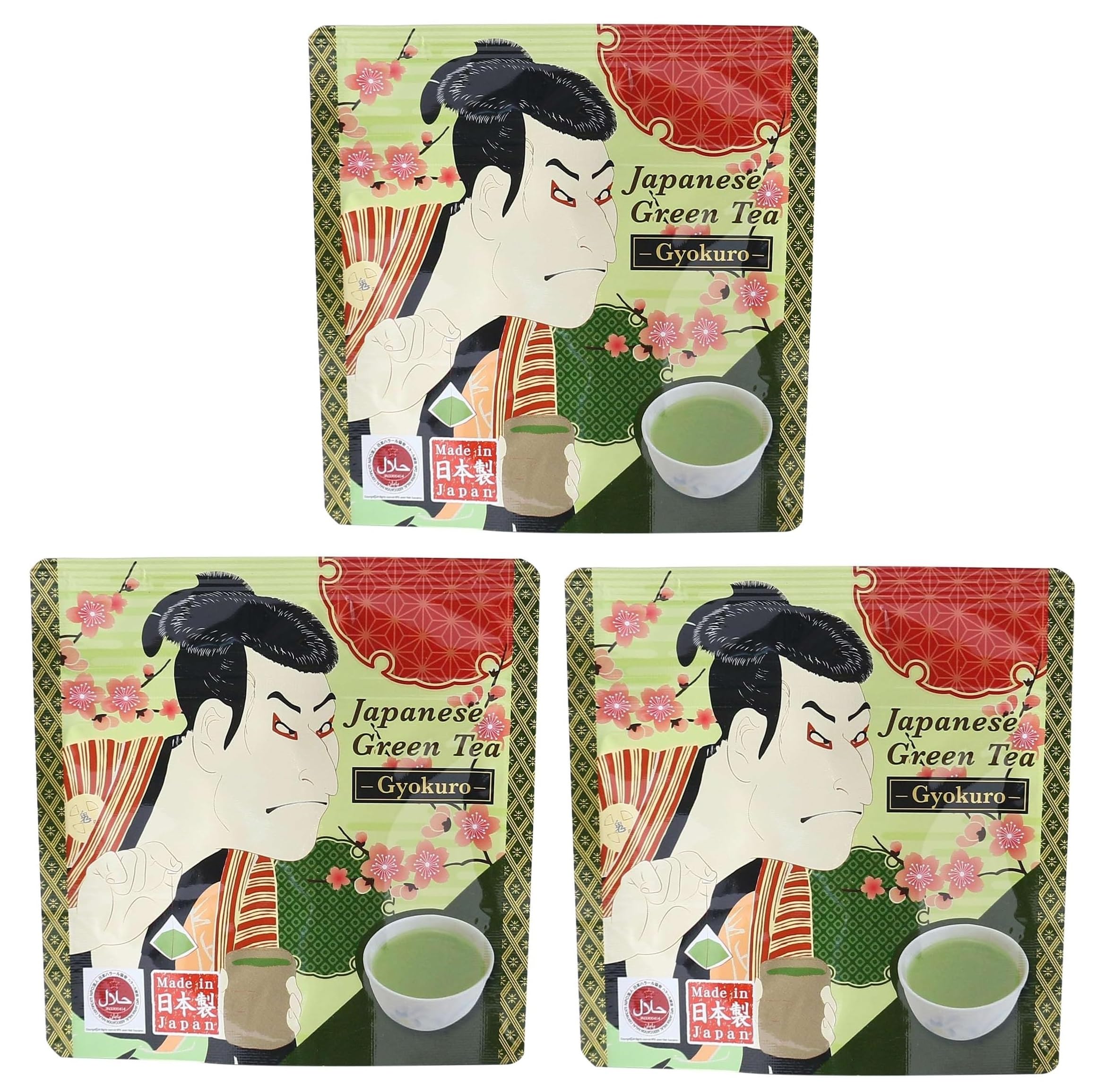 

Nakayama Kisshoen Gyokuro Tea 25g x 10 x 3 packs Bags, Ukiyo-e Design, (2.5g bags)