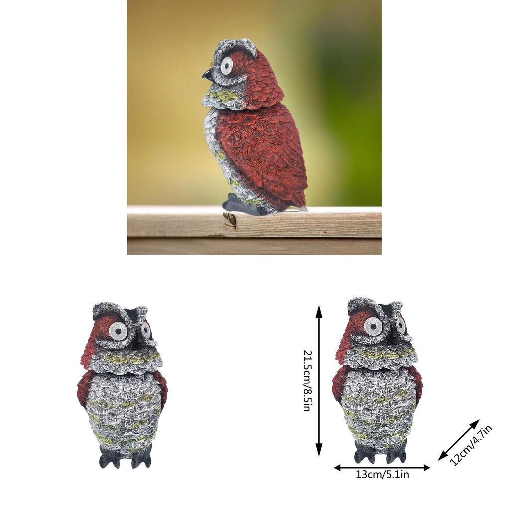 Modern Art Resin Owl Solar Light Decorative Figurine For Garden And Home Decor