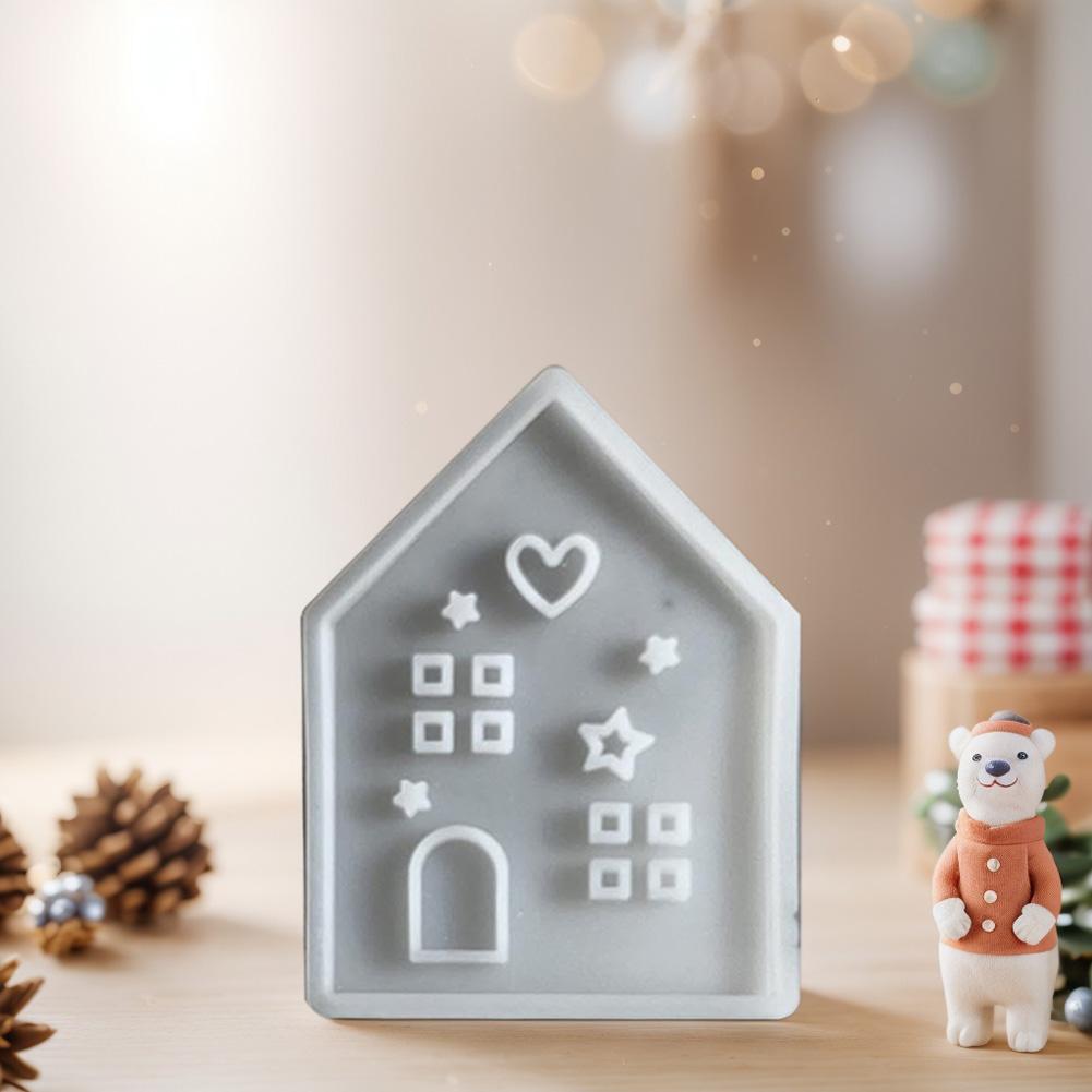 Silicone House 3D Moulds Reusable DIY Handmade House Molds Multifunctional House Shaped Candlestick Mould for Table Decoration