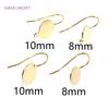Brass Metal Round Tray Earring Hooks 14K Gold Plated Ear Wire Hooks DIY Pearl Earring Making Accessory Fashion Jewelry For Women