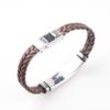 Stainless Steel & Braided Leather Men's Punk Bracelet