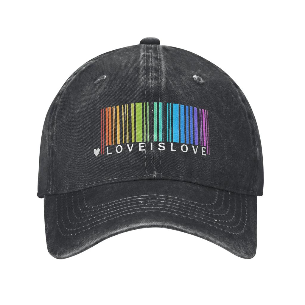 LGBTQ Rainbow Baseball Cap Vintage Distressed Denim Gay Pride LGBT Awareness Ally Snapback Cap Unisex Outdoor All Seasons Caps