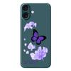 For iPhone 17 Case Purple Butterfly Pattern Printing Straight Edge TPU Phone Back Cover