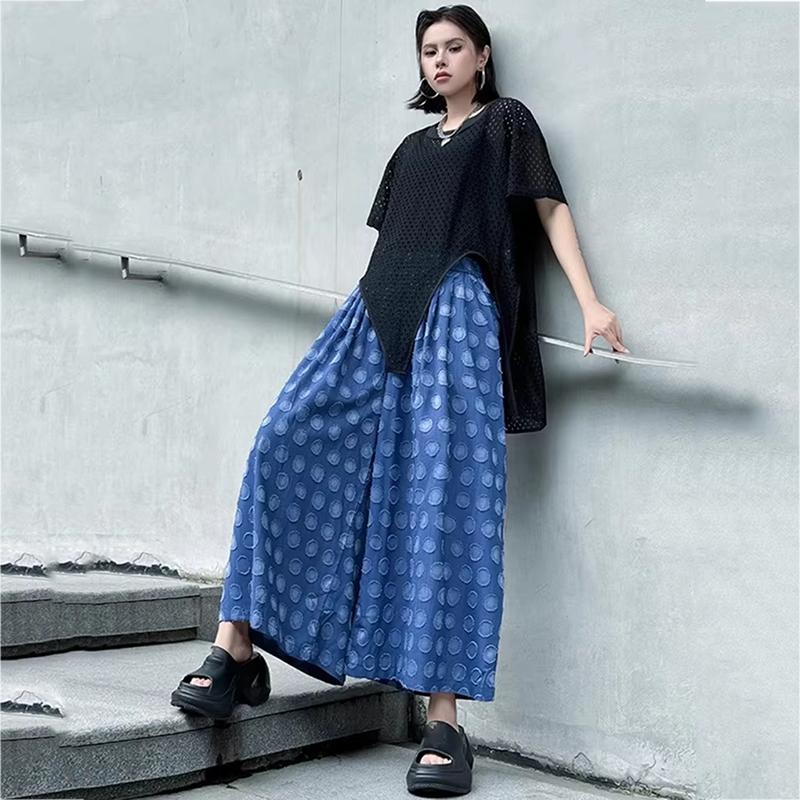 XITAO Dot Patchwork Contrast Color Print Pants HQQ2515