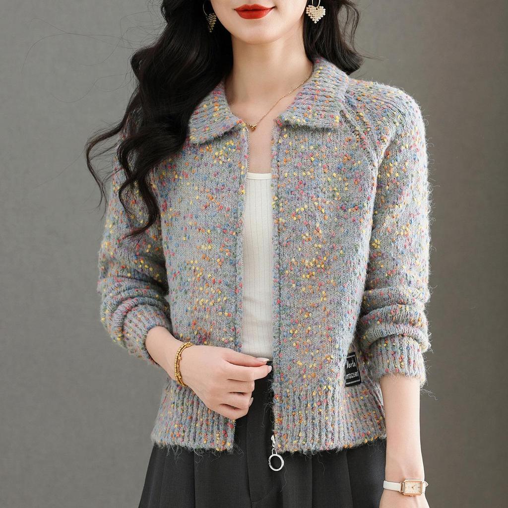 Damen Strickpullover-Mantel mit Kapuze und hoch tailliertem Rock - Herbst/Winter Vielseitiger Stil