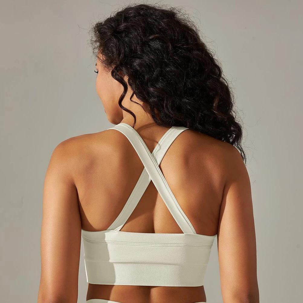 

Спортивный бюстгальтер для занятий спортом с мягкой подкладкой, спортивная одежда для йоги, активная тренировка, женская подъемная одежда, укороченный топ для фитнеса и тренировок с эффектом пуш-ап XL белый