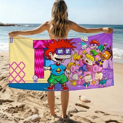 Cartoon R-Rugrats Cute Towel Beach Towel Oversized Quick Dry Towel Absorbent Soft Swim BeachTowels for Men Women
