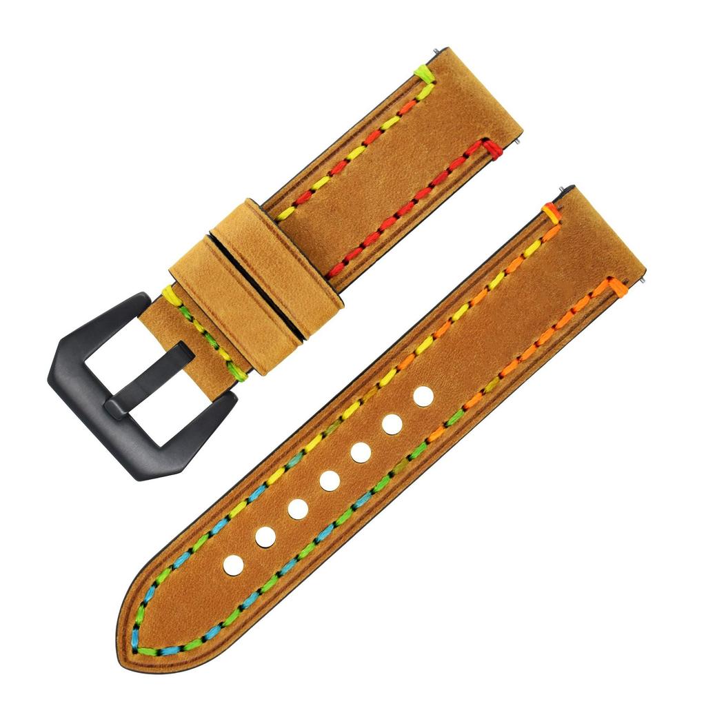 The First-layer Cowhide Crazy Horse Leather Watch Band Is Suitable for Samsung Huawei Iwatch8 Smart Watch.