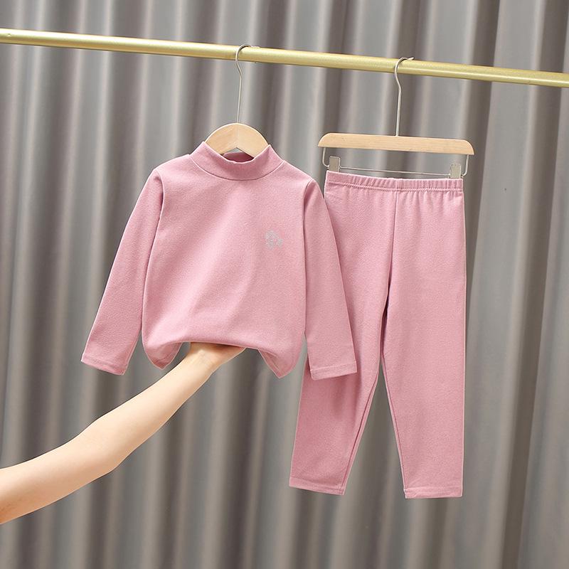 Kinder Doppelseitiges Gebürstetes Thermo-Fleece Unterwäsche-Set: Winterwärme für Jungen und Mädchen