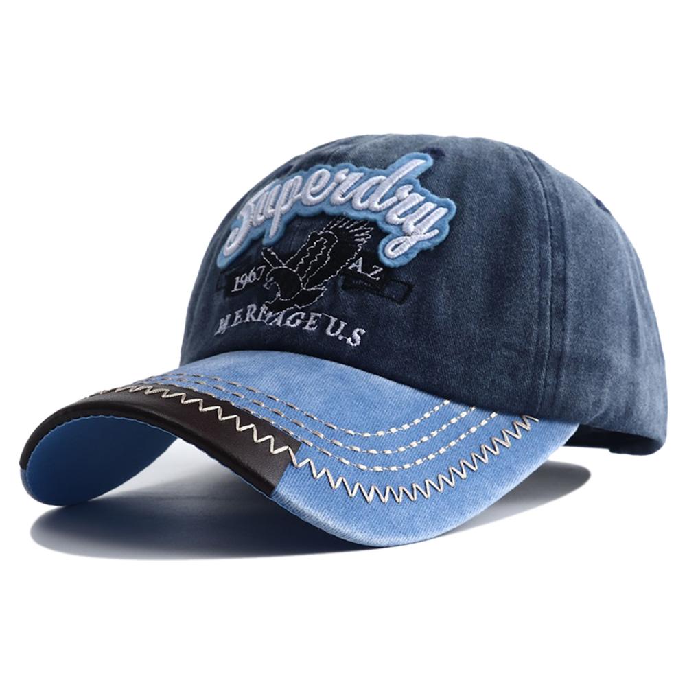 Unisex Retro Eagle Embroidered Baseball Cap Women Men Letter Dad Hat Adjustable Washed Distressed Sunshade Cap Snapback Hats
