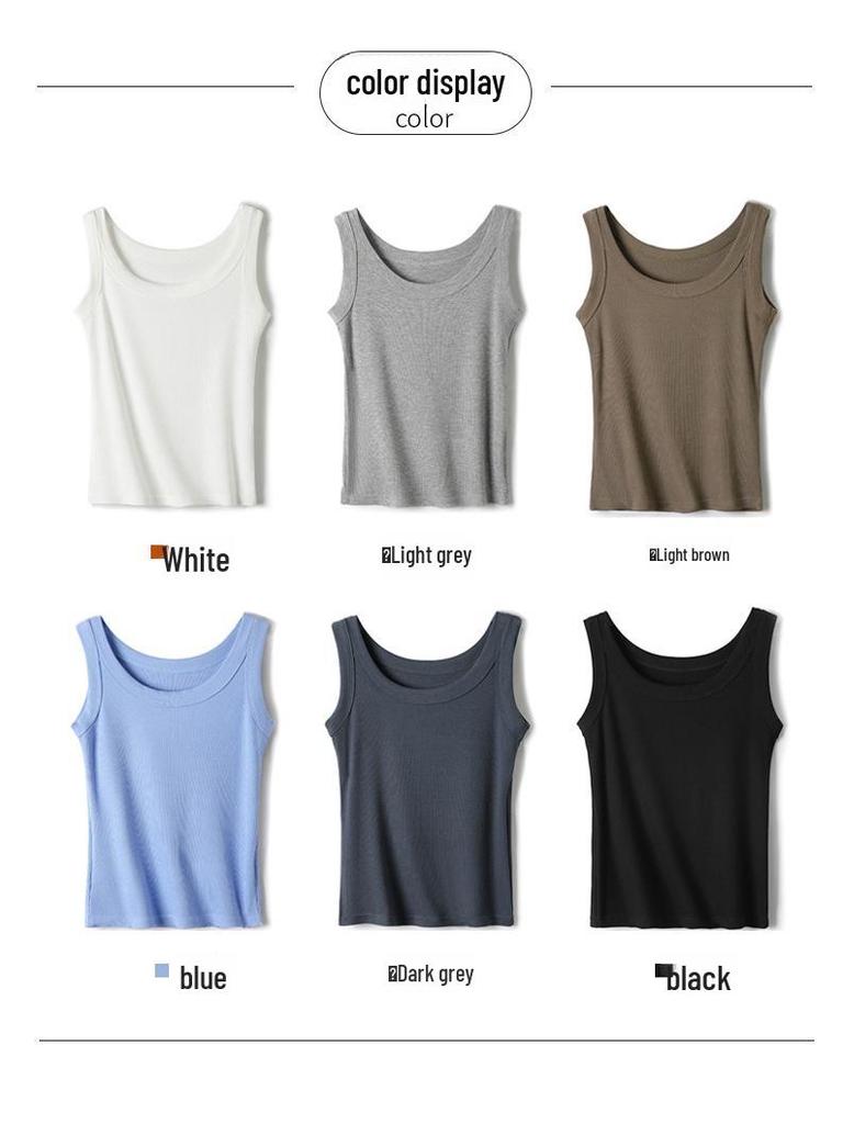 H523 Slim Fit Sleeveless Camisole for Women – Versatile Summer Vest, Ideal for Both Inner and Outer Wear, Provides Side Breast Coverage.