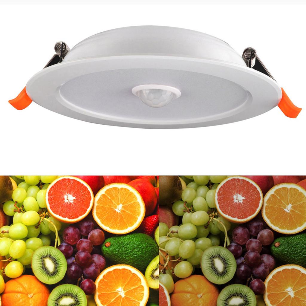 12W AC85‑265V LED Ceiling Light Downlight Human Body Sensor Recessed Lamp for Home Indoor