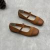 Cowhide Shoes Flat Mary Jane Leather Single Shoes