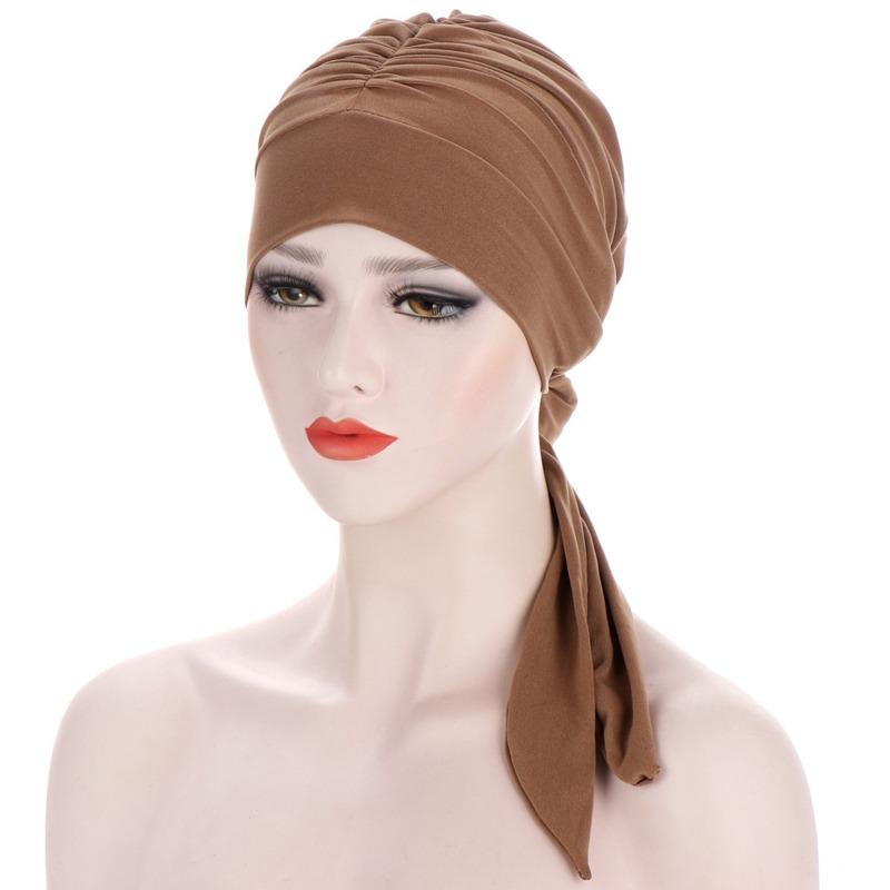 New Fashion Printed Turban Hat Classic Cap Muslim Stretch Head Scarf Hat Cap Turban Bonnet Women Inner Chemotherapy Underscarf