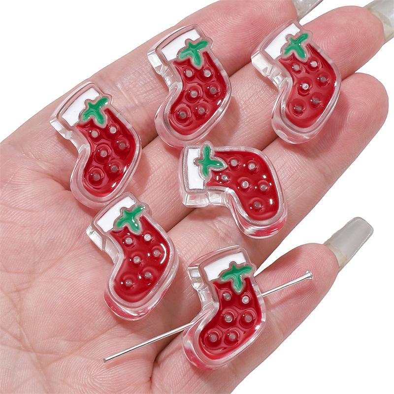 

Акриловые рождественские мультяшные бусины: Снеговик, Санта, Елка - Сделай сам Браслет Ювелирные Аксессуары