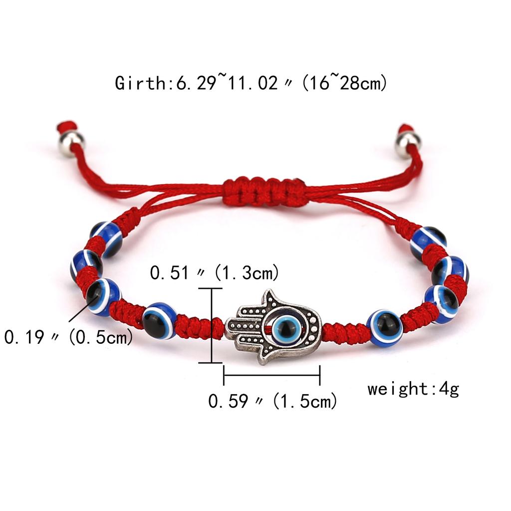 Turkish Blue Evil Eye Handmade Braided Red Black Rope Bracelet For Women Men Lucky Friendship Jewelry Adjustable Couple Bracelet