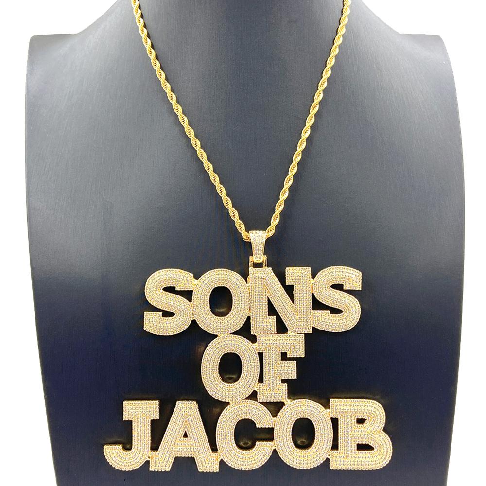 Collana Hip Hop da Uomo Personalizzata a 3 File in Ottone con Iniziali 'KING CEO' Ghiacciate, Catena con Nome in Diamanti Sintetici, Realizzata su Misura, Zircone