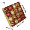 New 8cm Hand-Painted Christmas Ornaments Set - 16 Plated Plastic Balls