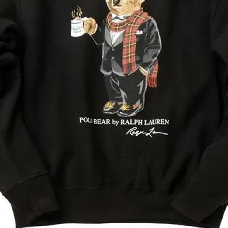 Polo Ralph Lauren Bear Print Crewneck Sweatshirt Women sweatshirt Black 211823689-001