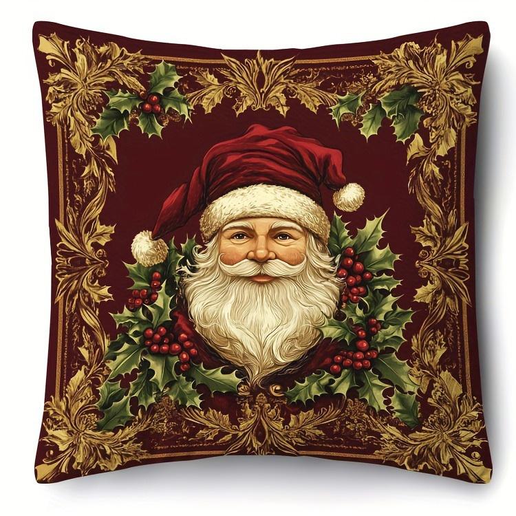 Christmas Cute Fun: Reindeer, Snow Cat with Holy Hat, Snowman and Old Saint New Year Home Decoration 2d Flat Printing