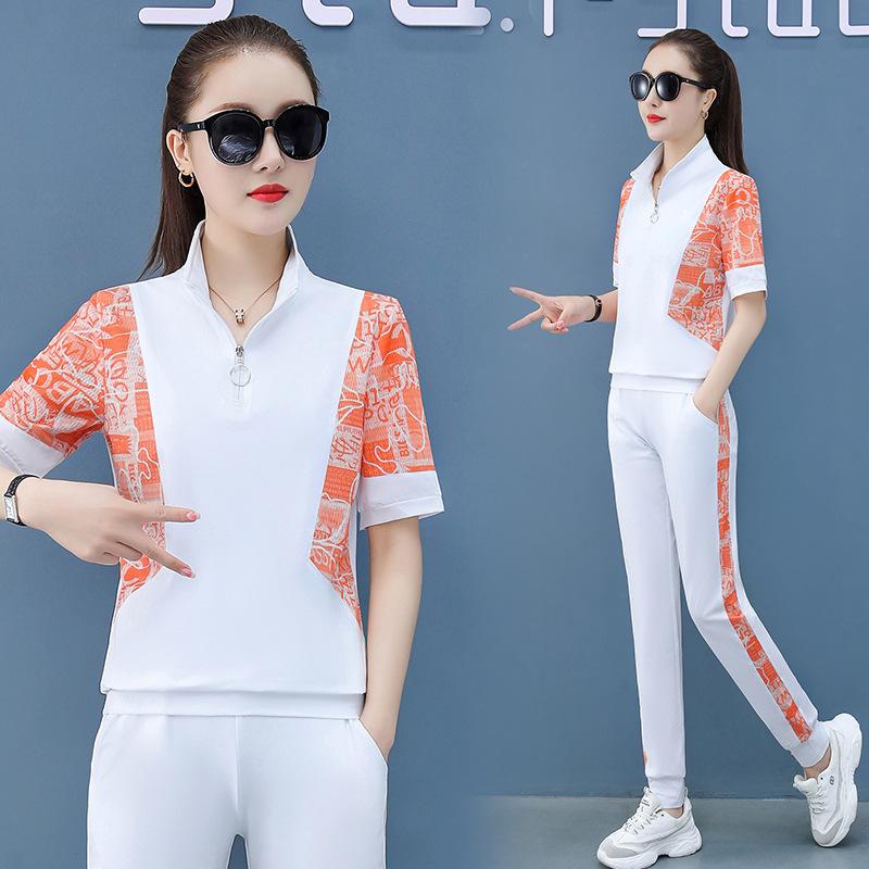 Модный костюм Брюки Женские летние спортивные и леггинсы для отдыха из двух частей Костюм — фото 9