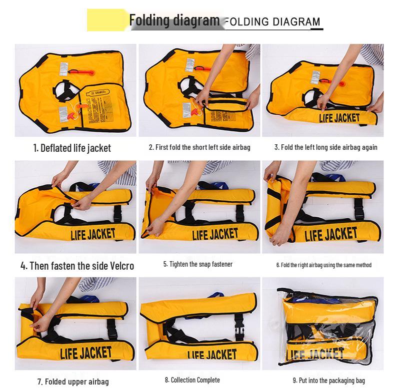 Automatic Inflatable Neck Pillow Life Vest - Multiple Colors Available