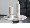 Wabi-Sabi Imitation Travertine Marble Candlestick for Tea Room & Desktop Decor