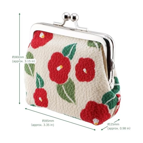 Morikuru Japanese-made clasp pouch, small, approx. 8.5×8cm, Japanese pattern, fabric, accessory case